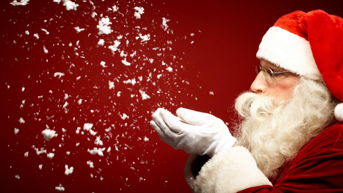 Download Wallpaper Santa Claus and snowflakes - HD Christmas Holiday