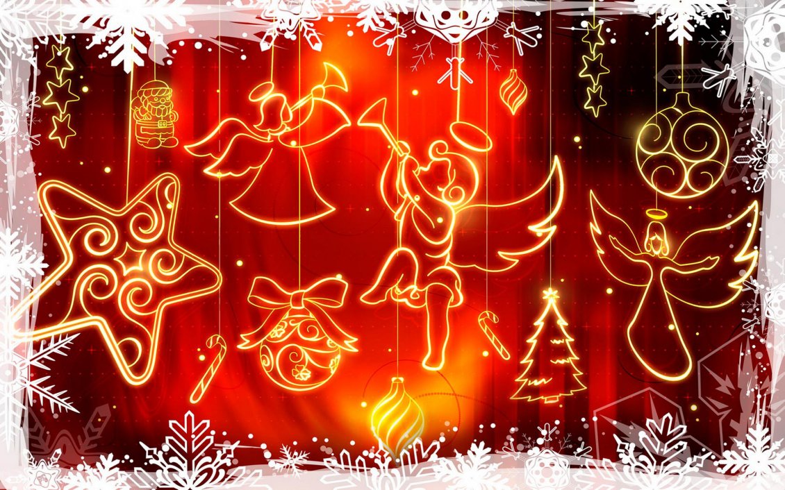 Download Wallpaper Merry Christmas and a Happy New Year - angels singing carols