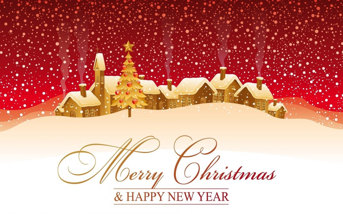Download Wallpaper Merry Christmas and Happy New Year - white village