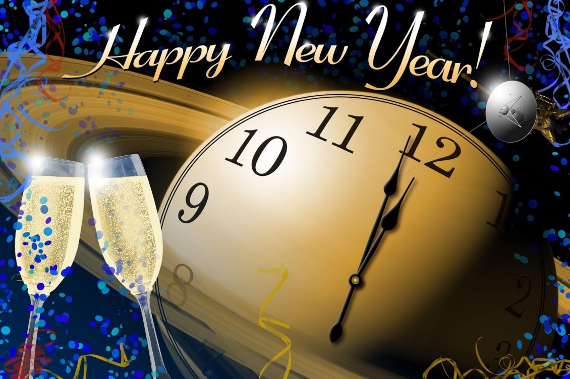 Download Wallpaper Twelve o'clock at midnight - happy new year