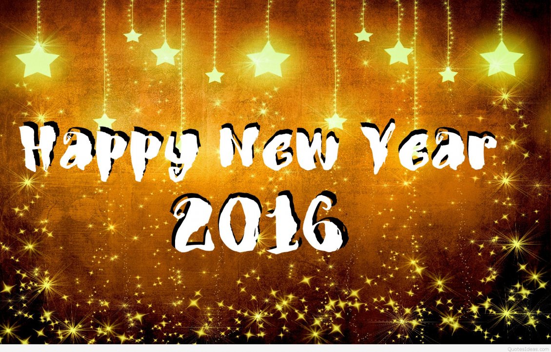 Download Wallpaper Golden wallpaper Happy New Year 2016 - stars on wall