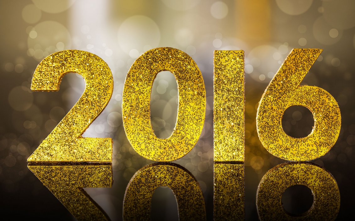 Download Wallpaper Golden and shiny 2016 - Happy New Year