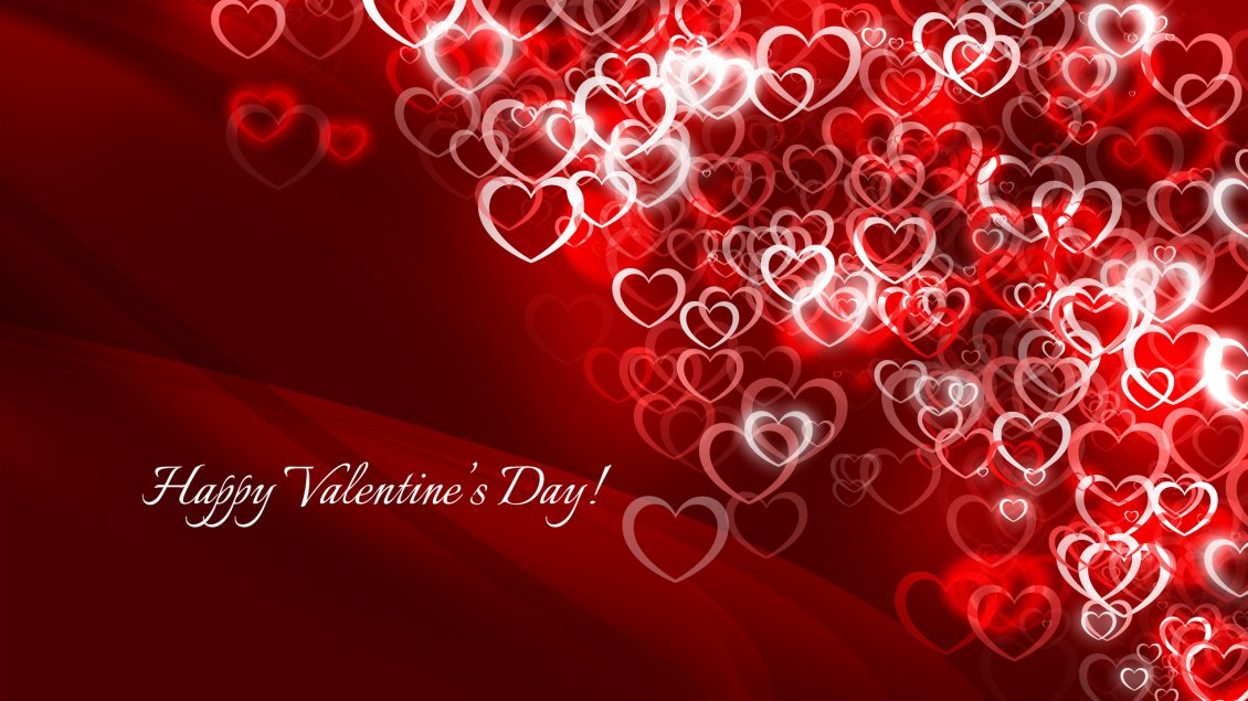 Download Wallpaper Millions of red and white hearts - Happy Valentine's Day