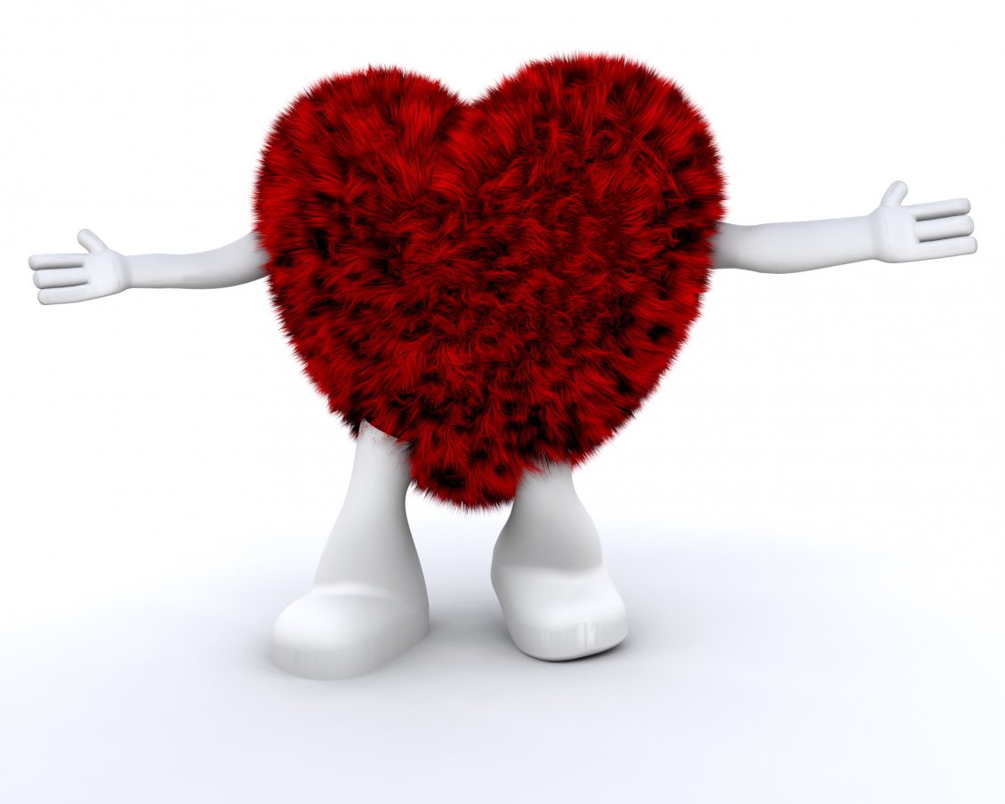Download Wallpaper Funny fluffy hug - I love you Valentine's Day