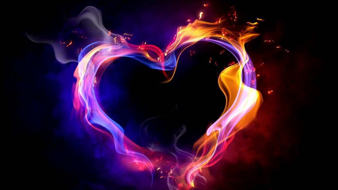 Download Wallpaper Heart on fire - Beautiful HD Valentine's Day wallpaper