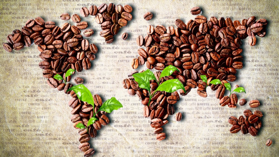 Download Wallpaper The map of coffee - special history