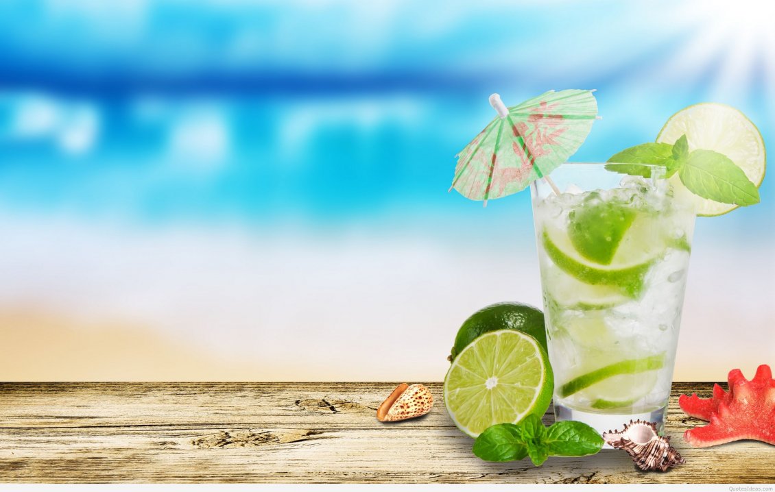 Download Wallpaper Fresh and delicious summer drink- lime and mint