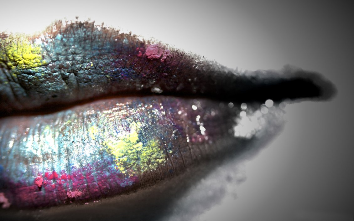 Download Wallpaper Dark lipstick and glitter - HD art design make-up