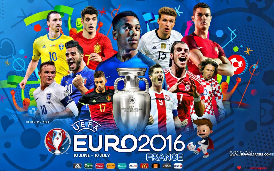 Download Wallpaper Football players from UEFA Euro 2016 teams - France 2016