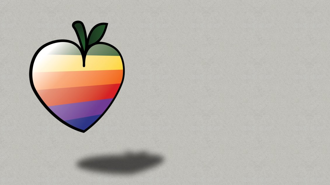 Download Wallpaper Rainbow apple - funny wallpaper