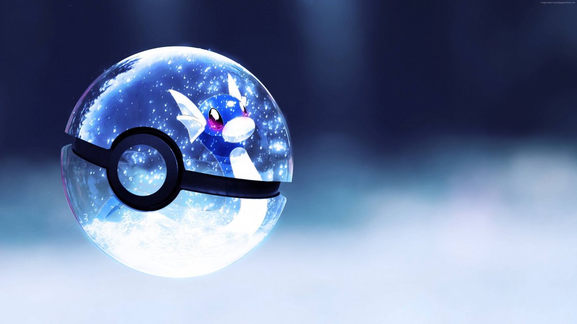 Download Wallpaper One fish pokemon in the ball - catch it
