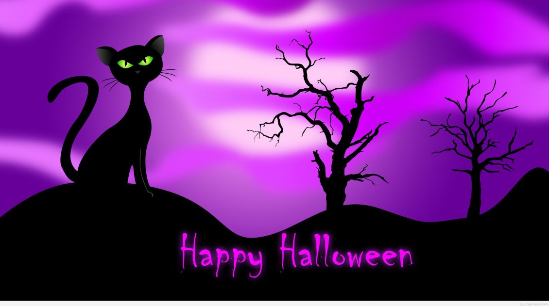 Download Wallpaper Purple witch night - Happy Halloween