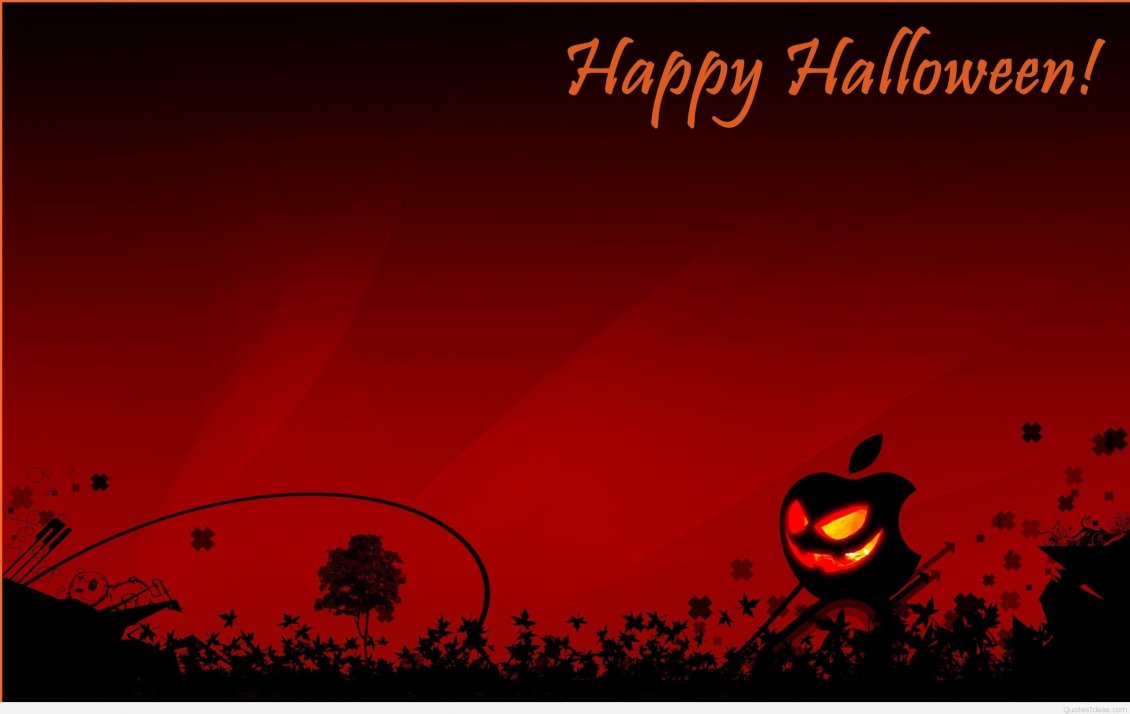 Download Wallpaper Happy Halloween - Pumpkin on fire and red background