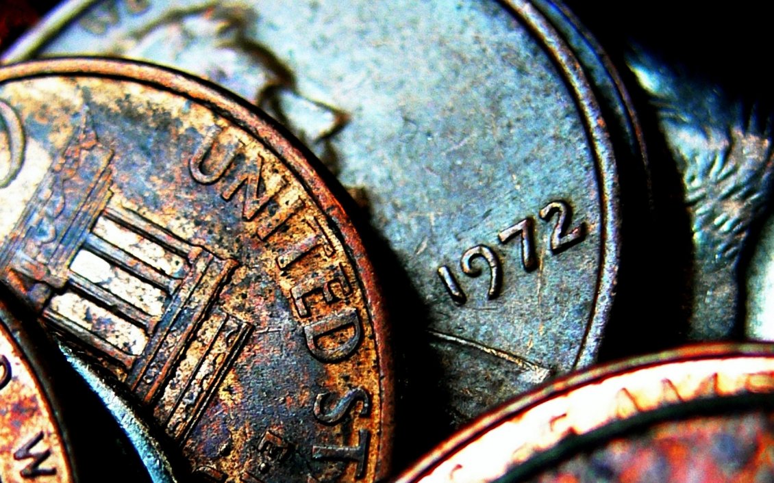 Download Wallpaper Macro old coins from United States of America