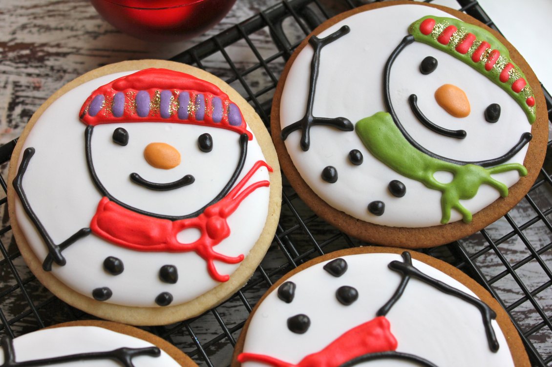 Download Wallpaper Delicious winter cookies with snowman - HD wallpaper
