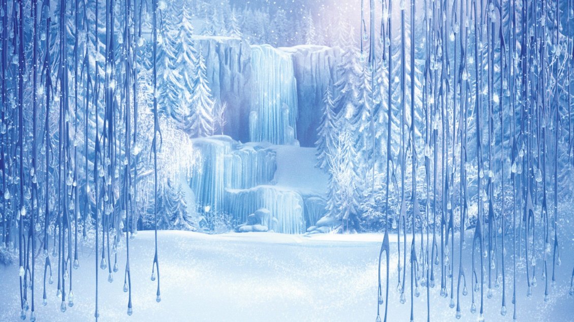 Download Wallpaper Frozen curtain - magic winter season
