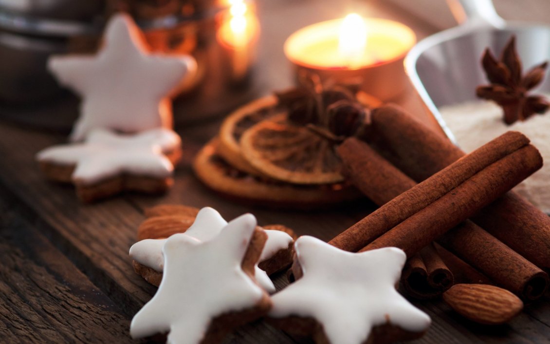 Download Wallpaper Star cookies with lime and cinnamon - Christmas sweets
