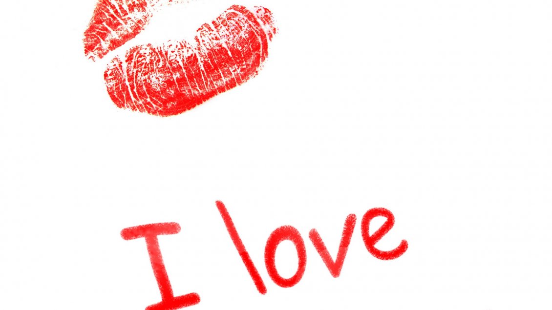 Download Wallpaper Big red lips - I love Valentines Day