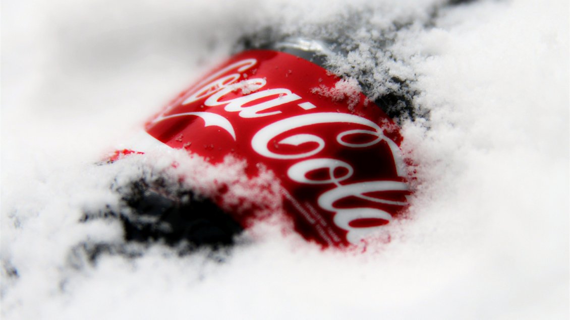 Download Wallpaper Bottle of Coca-Cola in snow - Delicious cold soda