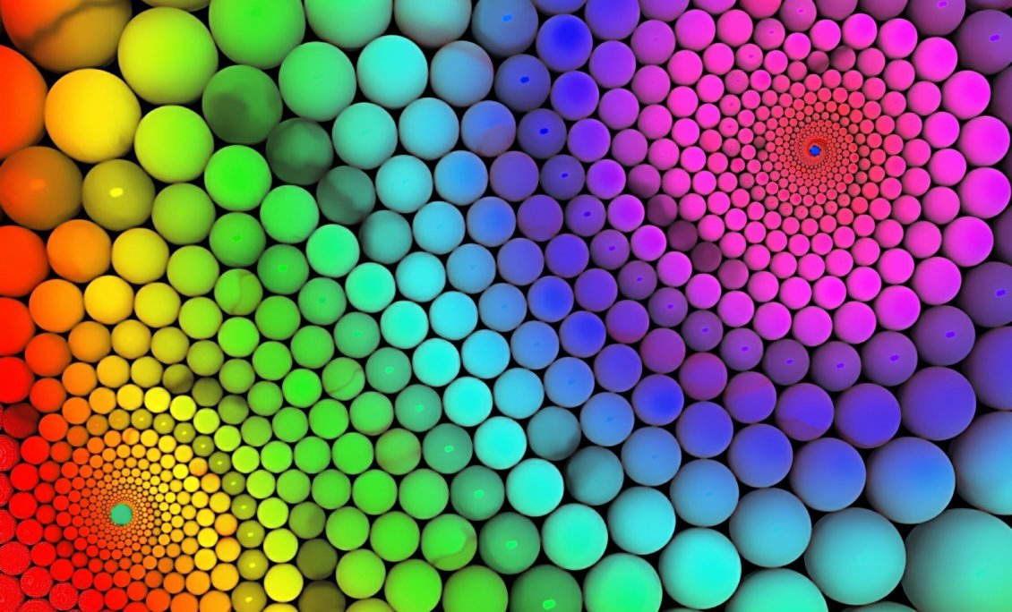 Download Wallpaper Millions of colorful balls - Rainbow on the wall