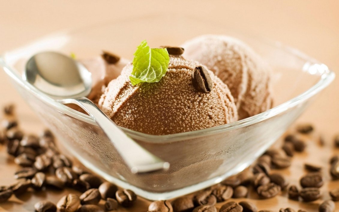 Download Wallpaper Fresh and sweet dessert - Coffee ice cream and mint