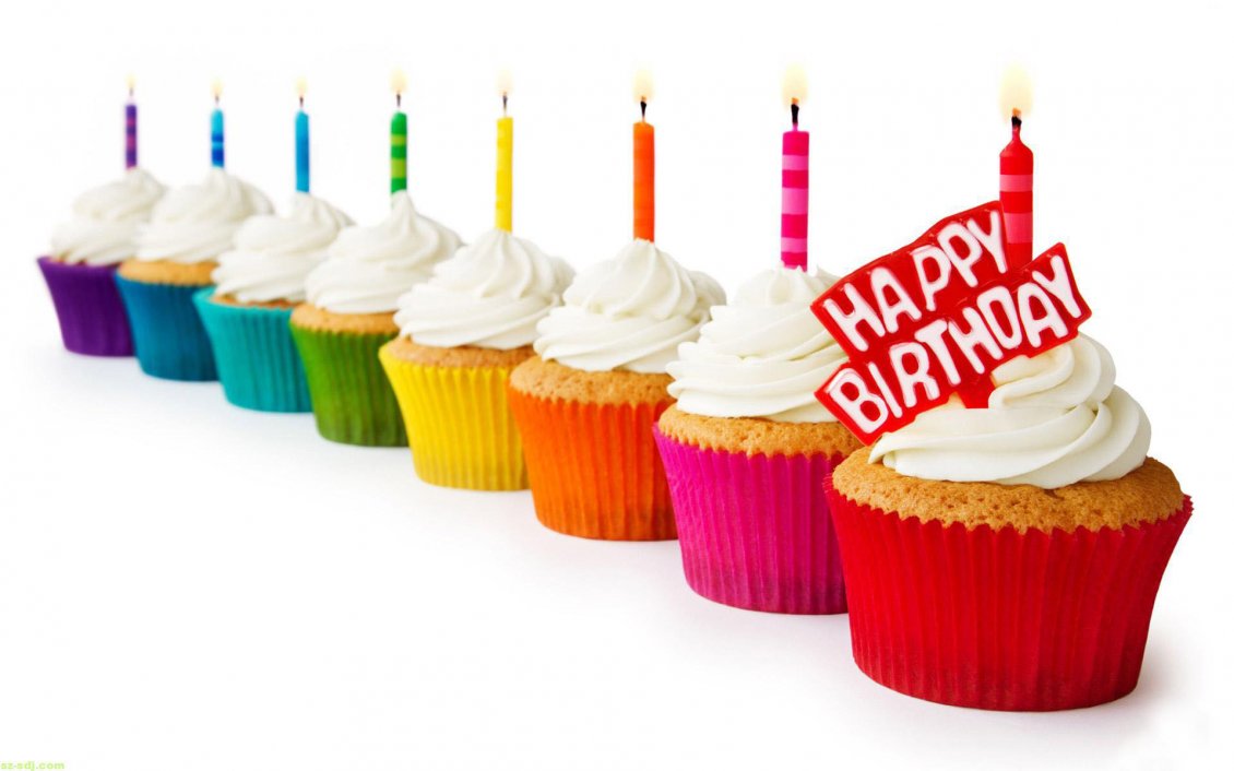 Download Wallpaper Delicious colored muffins - Happy Birthday kids