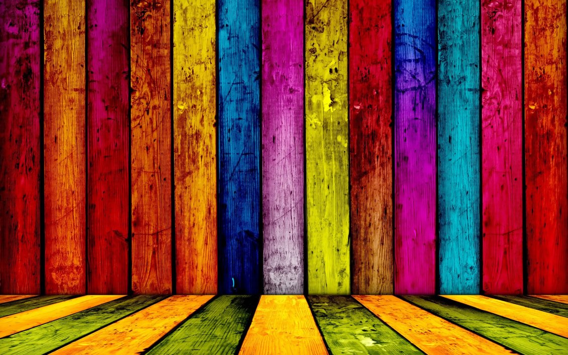 Download Wallpaper Colorful wood wall - Funny wallpaper