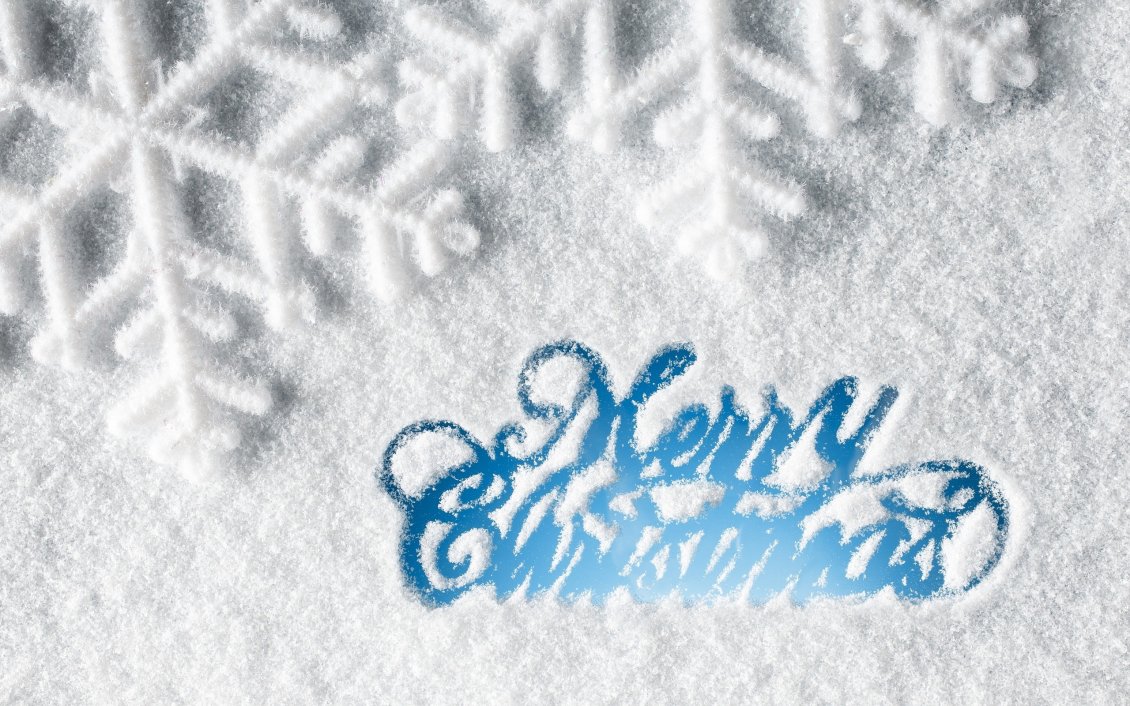 Download Wallpaper Merry Christmas - Message with snow on the window