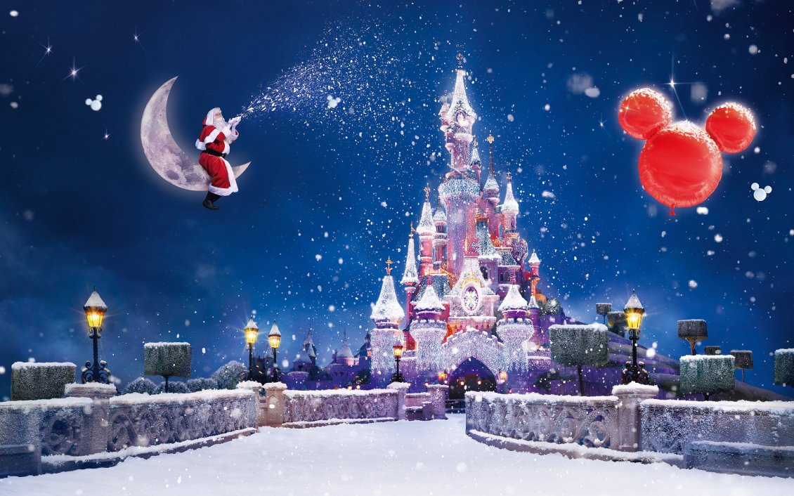 Download Wallpaper Happy winter holidays on Disneyland Paris - Merry Christmas