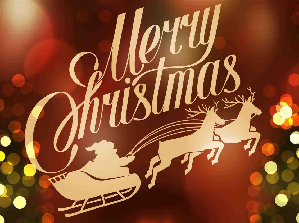 Download Wallpaper Merry Christmas - Golden winter holiday