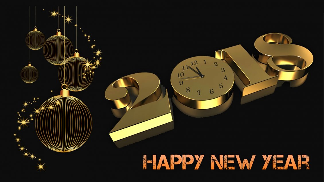 Download Wallpaper Golden time and a Happy New Year 2018 - HD wallpaper