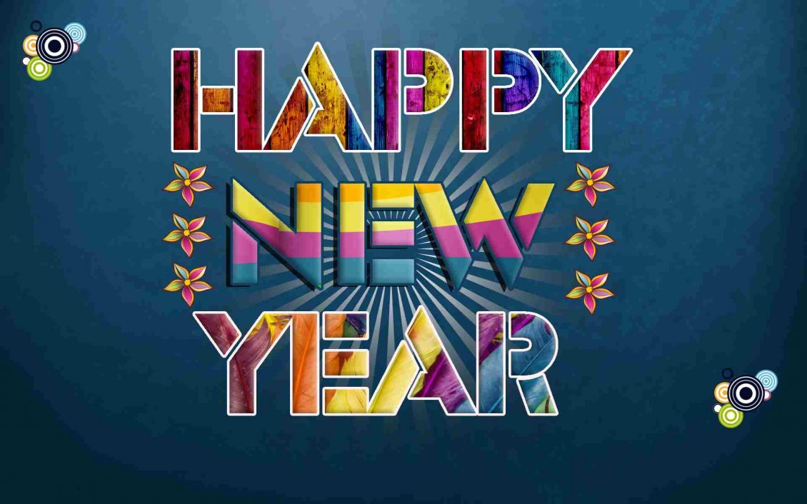 Download Wallpaper Digital art - Colorgul message Happy New Year 2018