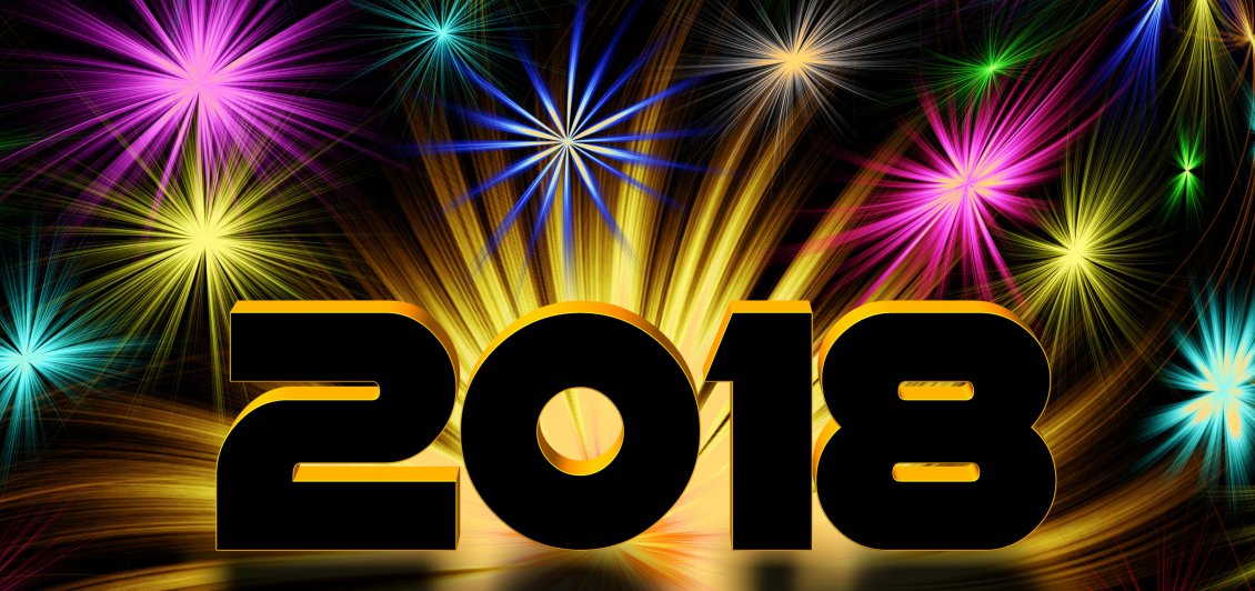 Download Wallpaper Digital fireworks - Happy New Year 2018