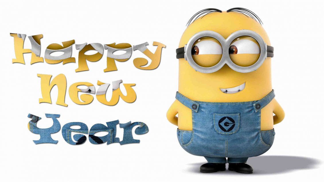 Download Wallpaper Funny wallpaper with Minion  - Happy New Year 2018