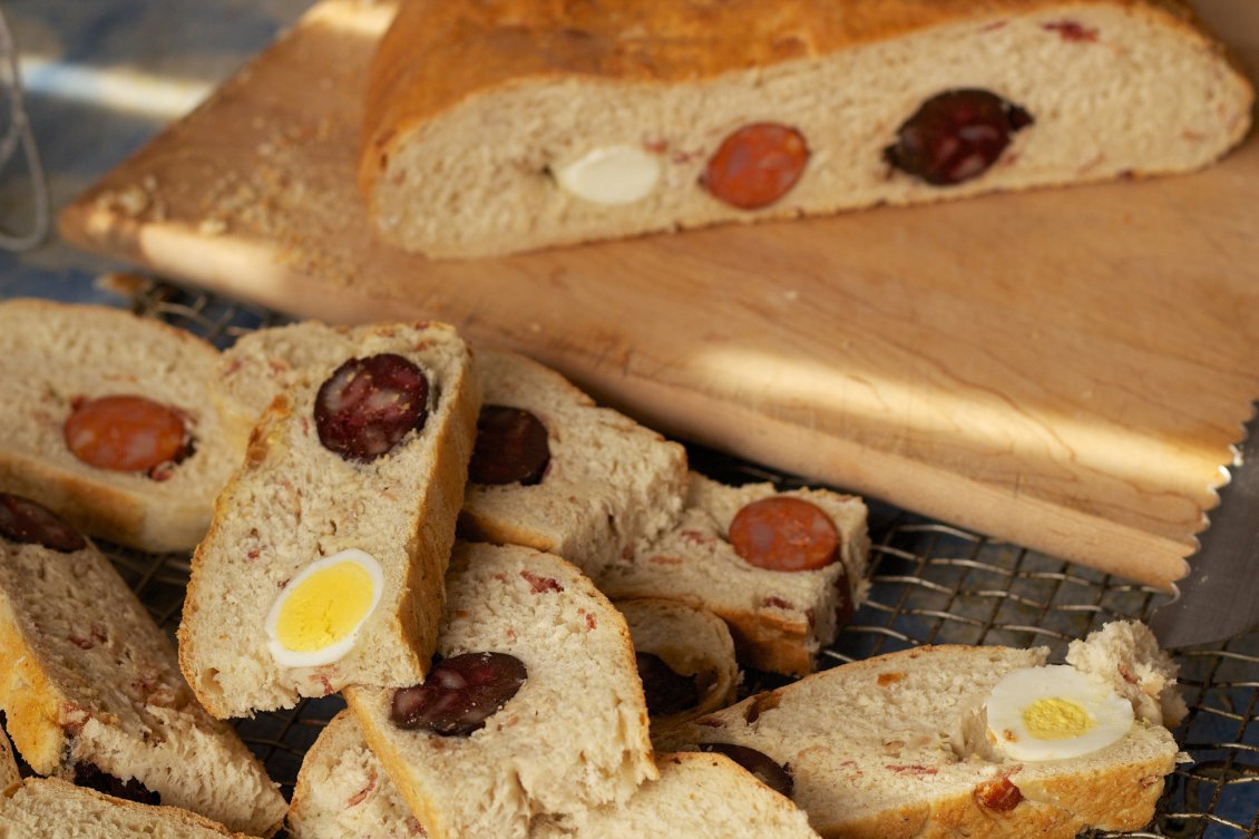 Download Wallpaper Bread with eggs and sausages - Delicious food