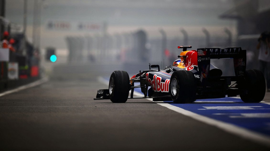 Download Wallpaper Red Bull sponsor for Formula 1 team  - Race car on the road