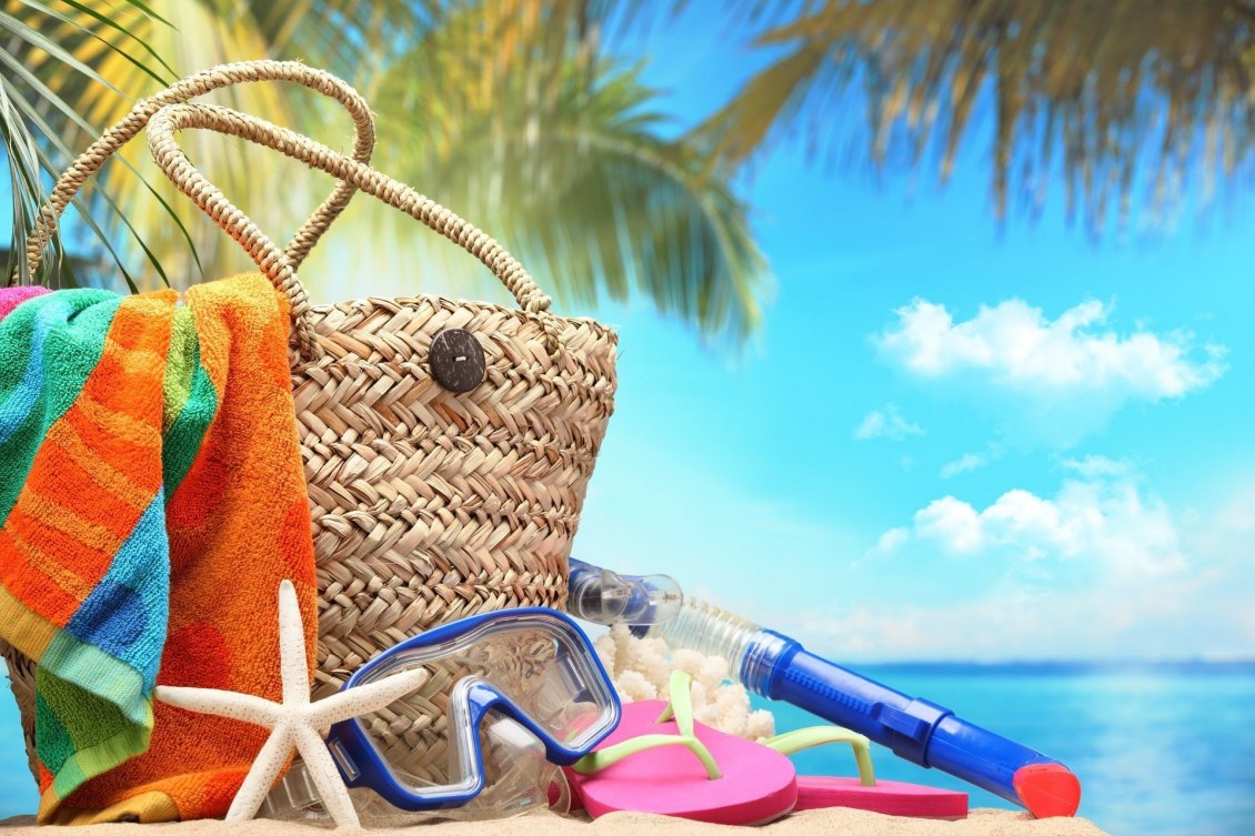 Download Wallpaper Summer staffs for a perfect holiday at the beach - Macro