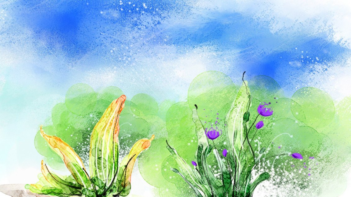 Download Wallpaper Painting flowers - Wonderful colors