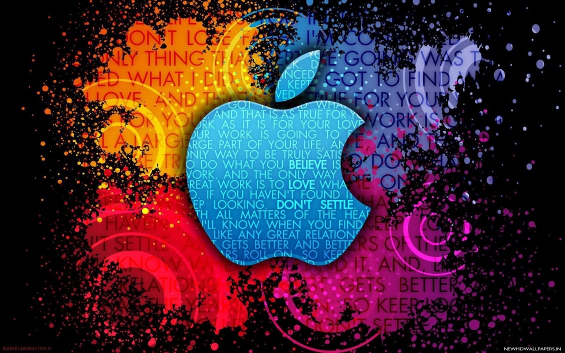 Download Wallpaper Apple logo - Color background and life messages
