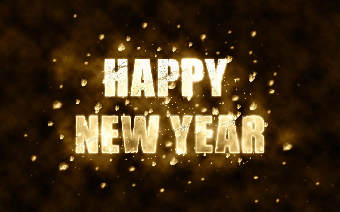 Download Wallpaper Golden message on the dark sky - Happy New Year 2019