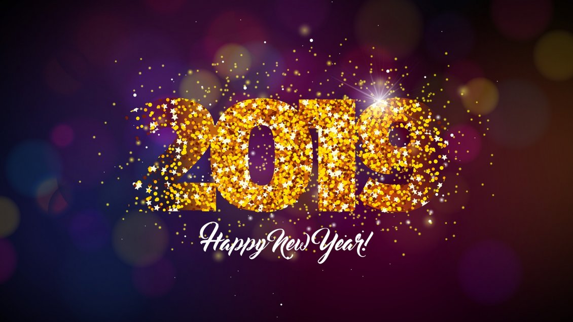 Download Wallpaper Golden 2019 - Happy New Year be happy all the time