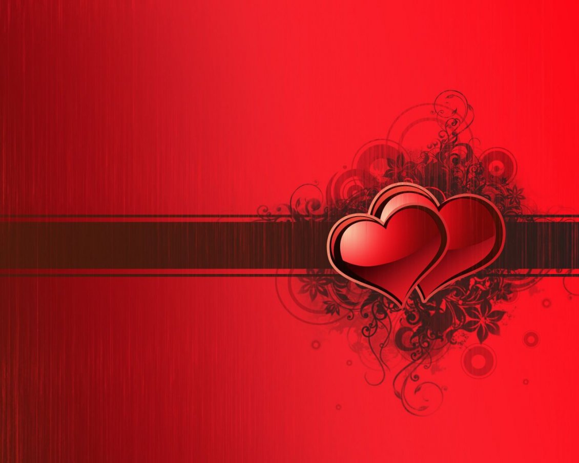 Download Wallpaper Two red hearts in one - Wonderful red wallpaper - Love time
