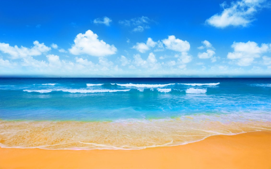 Download Wallpaper Brown sand and blue water - Summer holiday
