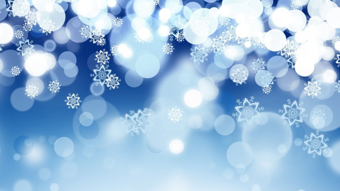 Download Wallpaper Blue background - Wonderful abstract winter snowflakes