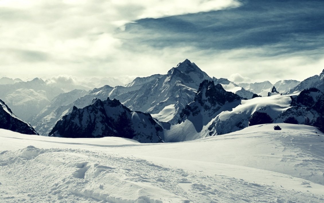 Download Wallpaper Wonderful white mountains - Winter season snow
