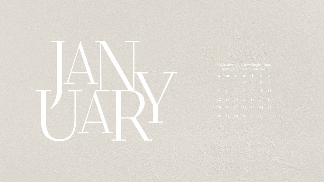 Download Wallpaper Calendar 2020 January month - Wall design