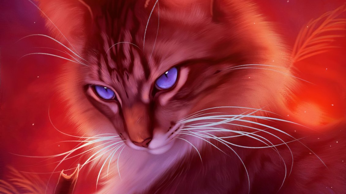 Download Wallpaper Blue cat eyes - Digital art design computer - Domestic cat