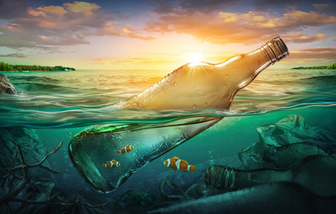 Download Wallpaper Oceans are not garbage - Save the planet and save the world