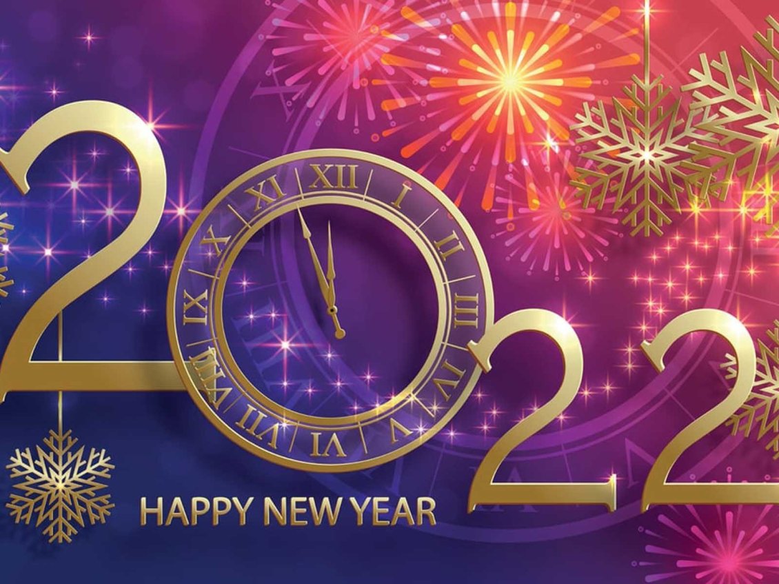 Download Wallpaper Twelve o clock midnight Happy New Year 2022