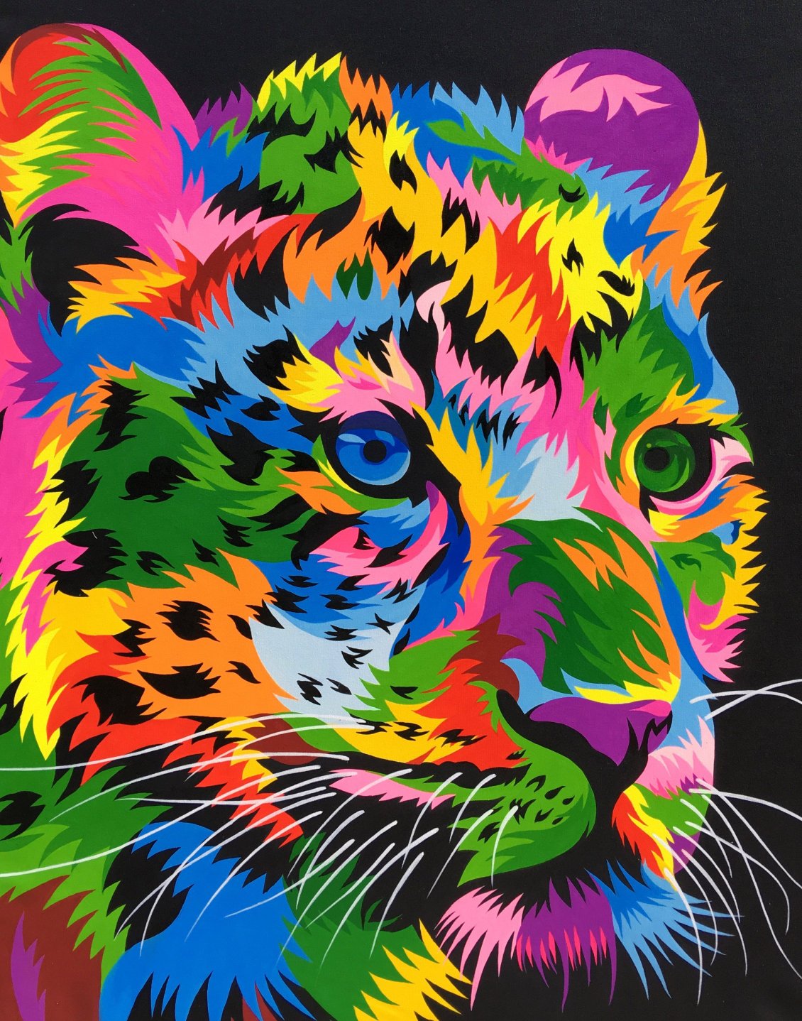 Download Wallpaper Wild tiger colorful animal abstract art design
